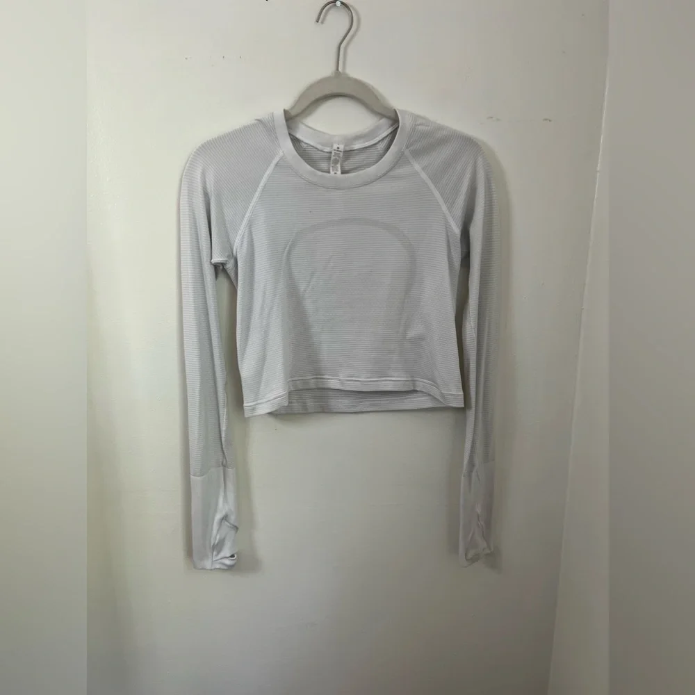 Lululemon Swiftly Long Sleeve White Cropped 6